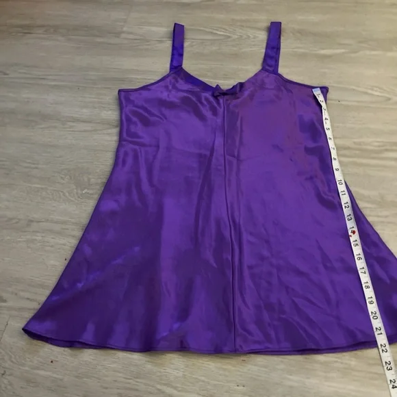Vintage Purple satin slip sleep dress large - Picture 5 of 8
